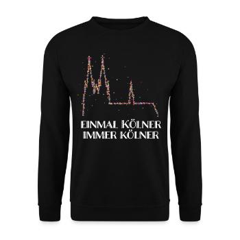 Köln Kölner Dom Karneval Fasching Karnevalfan - Unisex Pullover - Schwarz - Vorne - Alina (178cm) & Michal (187cm)