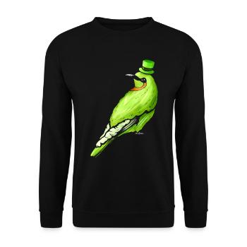 Green Bird With Green Hat For St. Patrick's Day - Unisex Sweatshirt - black - Front - Alina (178cm) & Michal (187cm)