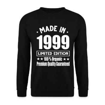 Fabriqué en 1999 Vintage Retro Limited Edition - Sweat-shirt Unisexe - noir - Devant - Alina (178cm) & Michal (187cm)