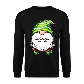 Gnome With Striped Pointed Cap For St. Patricks - Unisex Pullover - Schwarz - Vorne - Alina (178cm) & Michal (187cm)