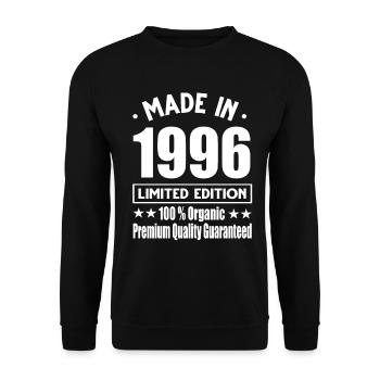 Fabriqué en 1996 Vintage Retro Limited Edition - Sweat-shirt Unisexe - noir - Devant - Alina (178cm) & Michal (187cm)
