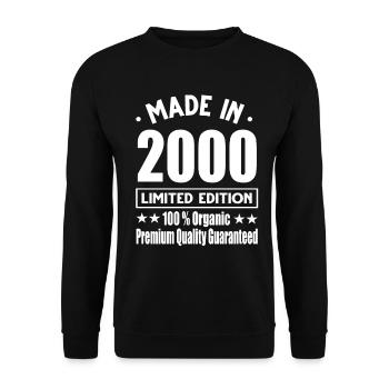 Fabriqué en 2000 Vintage Retro Limited Edition - Sweat-shirt Unisexe - noir - Devant - Alina (178cm) & Michal (187cm)