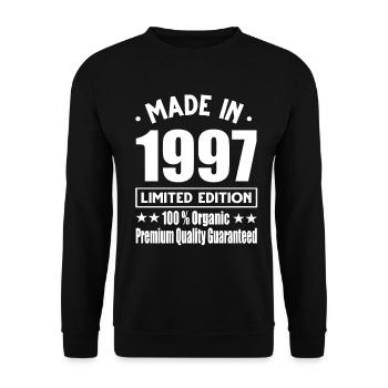 Made in 1997 Vintage Retro Limited Edition - Unisex Sweatshirt - black - Front - Alina (178cm) & Michal (187cm)