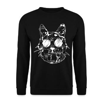Cat Lovers Cat's Head - Funny Cats - Unisex Sweatshirt - black - Front - Alina (178cm) & Michal (187cm)