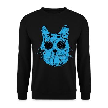 Cat Lovers Cat's Head - Funny Cats - Unisex Sweatshirt - black - Front - Alina (178cm) & Michal (187cm)