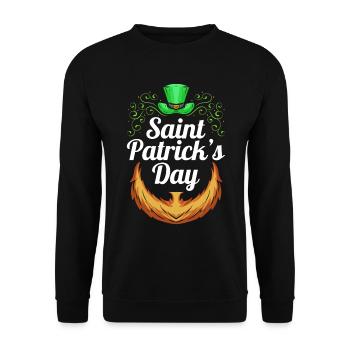 Chapeau vert et barbe rouge avec des tribus pour St. - Sweat-shirt Unisexe - noir - Devant - Alina (178cm) & Michal (187cm)
