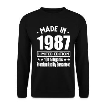 Fabriqué en 1987 Vintage Retro Limited Edition - Sweat-shirt Unisexe - noir - Devant - Alina (178cm) & Michal (187cm)