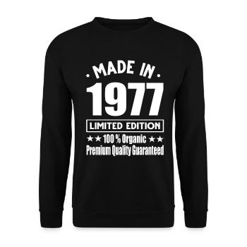 Fabriqué en 1977 Vintage Retro Limited Edition - Sweat-shirt Unisexe - noir - Devant - Alina (178cm) & Michal (187cm)