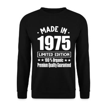 Made in 1975 Vintage Retro Limited Edition - Unisex Pullover - Schwarz - Vorne - Alina (178cm) & Michal (187cm)