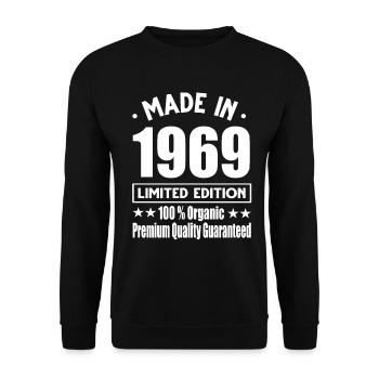 Made in 1969 Vintage Retro Limited Edition - Unisex Sweatshirt - black - Front - Alina (178cm) & Michal (187cm)