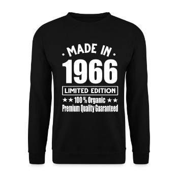Made in 1966 Vintage Retro Limited Edition - Unisex Pullover - Schwarz - Vorne - Alina (178cm) & Michal (187cm)