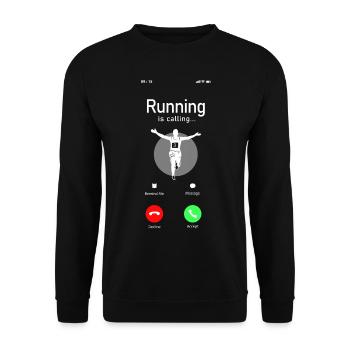 Running Runner Half Marathon Téléphone - Sweat-shirt Unisexe - noir - Devant - Alina (178cm) & Michal (187cm)