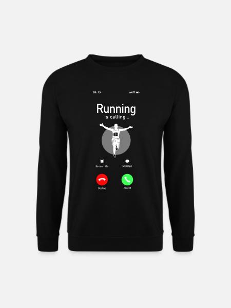 Running Runner Half Marathon Phone - Unisex Sweatshirt - black