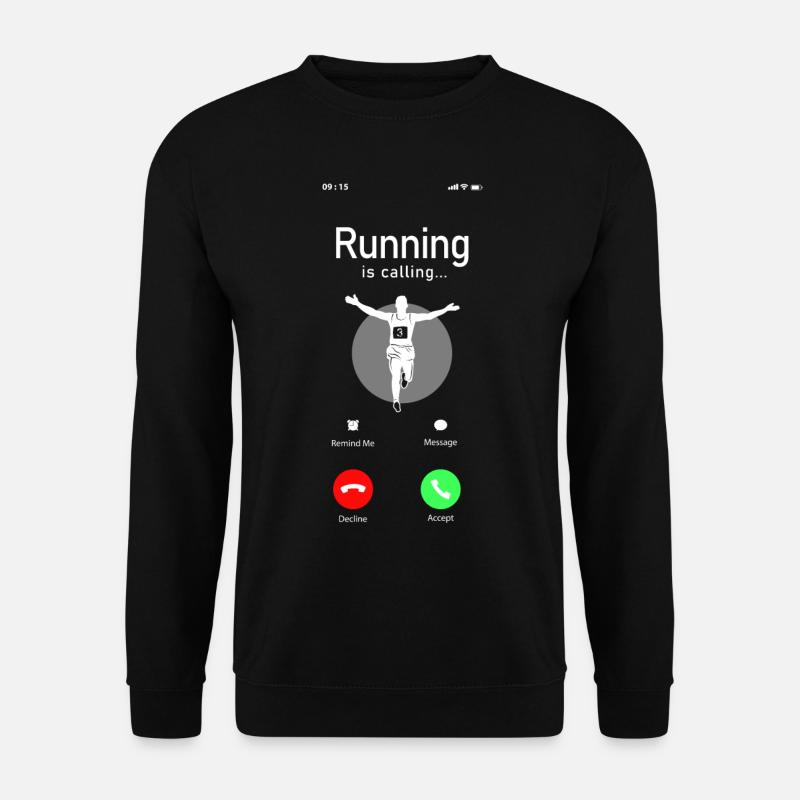 Running Runner Half Marathon Téléphone - Sweat-shirt Unisexe - noir