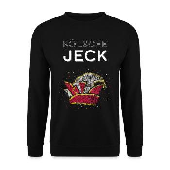Kölsche Jeck Kölsch Köln Karneval Fasching Narr - Unisex Pullover - Schwarz - Vorne - Alina (178cm) & Michal (187cm)