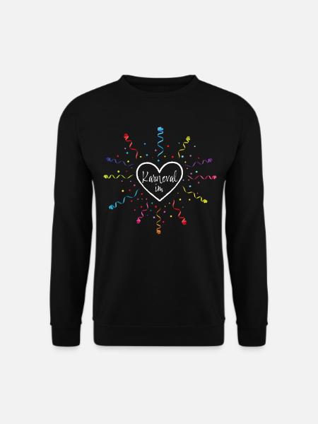 Karneval im Herz Fasching Konfetti Köln Närrin - Unisex Pullover - Schwarz