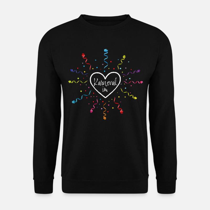 Karneval im Herz Fasching Konfetti Köln Närrin - Unisex Pullover - Schwarz