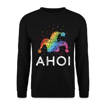 Carnaval d’Ahoi Confettis Carnaval FIERTÉ LGBTQ - Sweat-shirt Unisexe - noir - Devant - Alina (178cm) & Michal (187cm)