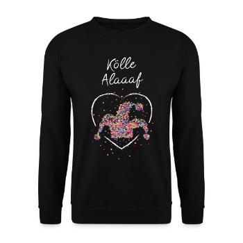 Kölle Alaaf Narrenkappe Narr Karneval Fasching - Unisex Pullover - Schwarz - Vorne - Alina (178cm) & Michal (187cm)