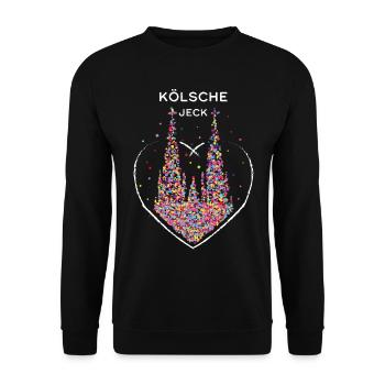 Kölsche Jeck Kölner Dom Köln Karneval Fasching - Unisex Pullover - Schwarz - Vorne - Alina (178cm) & Michal (187cm)