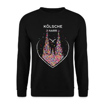 Kölsche Narr Kölner Dom Köln Konfetti Karneval - Unisex Pullover - Schwarz - Vorne - Alina (178cm) & Michal (187cm)