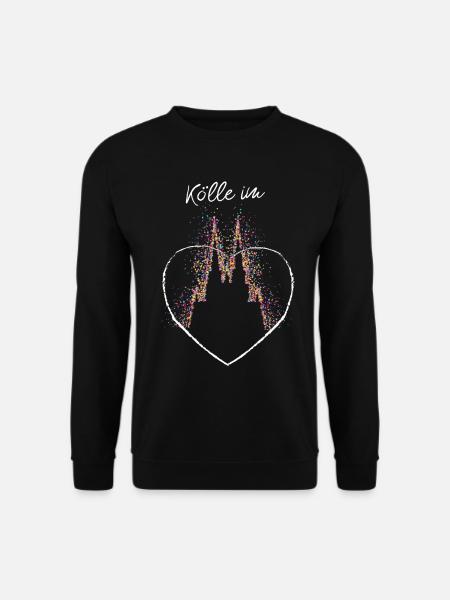 Kölle im Herz Kölner Dom Köln Konfetti Fasching - Unisex Pullover - Schwarz