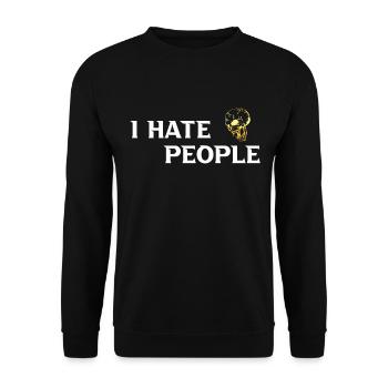 JE DÉTESTE LES GENS - Sweat-shirt Unisexe - noir - Devant - Alina (178cm) & Michal (187cm)
