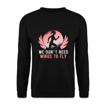 Running Marathon Runner Running - Unisex Sweatshirt - black - Front - Alina (178cm) & Michal (187cm)