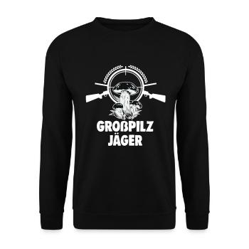 Pilze sammeln Schwammerl suchen für Pilzsammler - Unisex Pullover - Schwarz - Vorne - Alina (178cm) & Michal (187cm)