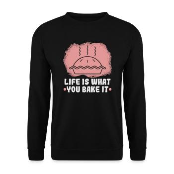 Baking cookies and cakes Baker or hobby baker - Unisex Sweatshirt - black - Front - Alina (178cm) & Michal (187cm)