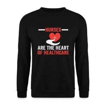 Les infirmières au cœur des soins de santé - Sweat-shirt Unisexe - noir - Devant - Alina (178cm) & Michal (187cm)