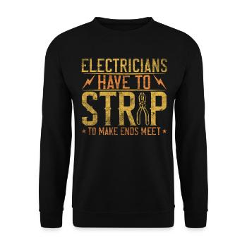 Les électriciens se déshabillent pour joindre les deux bouts avec Elektriker - Sweat-shirt Unisexe - noir - Devant - Alina (178cm) & Michal (187cm)