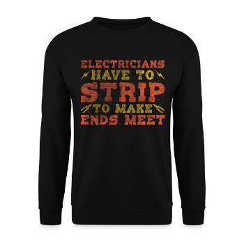 Les électriciens se déshabillent pour joindre les deux bouts avec Elektriker - Sweat-shirt Unisexe - noir - Devant - Alina (178cm) & Michal (187cm)