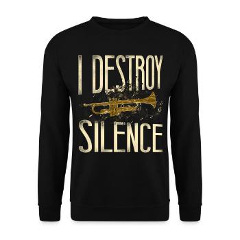 Trompettiste Vintage I Destroy - Sweat-shirt Unisexe - noir - Devant - Alina (178cm) & Michal (187cm)