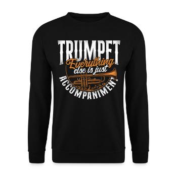 Trumpet Player Vintage Trumpet - Unisex Pullover - Schwarz - Vorne - Alina (178cm) & Michal (187cm)