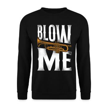 Trompettiste Vintage Blow Me - Sweat-shirt Unisexe - noir - Devant - Alina (178cm) & Michal (187cm)
