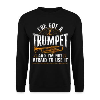Trumpet Player Vintage I've Got A - Unisex Pullover - Schwarz - Vorne - Alina (178cm) & Michal (187cm)