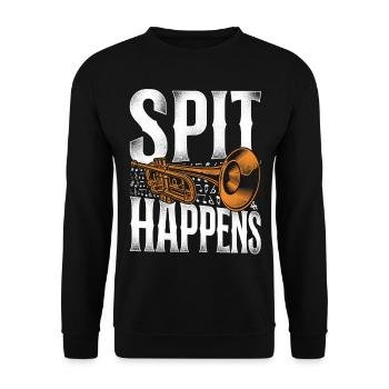 Trumpet Player Pun Vintage Spit - Unisex Sweatshirt - black - Front - Alina (178cm) & Michal (187cm)