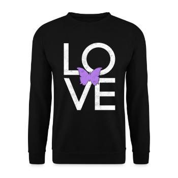Butterfly - Unisex Sweatshirt - black - Front - Alina (178cm) & Michal (187cm)