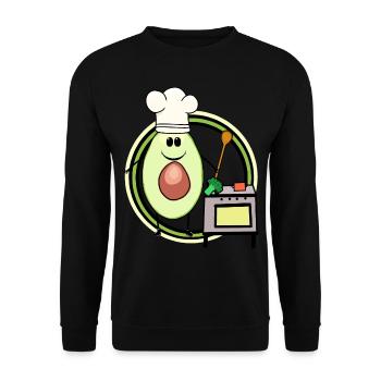 Avocado Cooking Hobby Chef Chef Chef's Hat Stove - Unisex Sweatshirt - black - Front - Alina (178cm) & Michal (187cm)