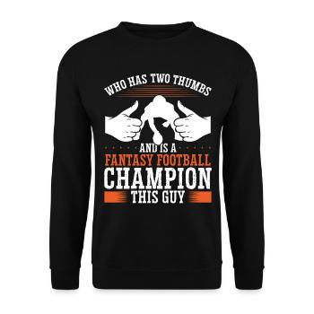 Fantasy Football Championship Winner Team Trophy - Unisex Pullover - Schwarz - Vorne - Alina (178cm) & Michal (187cm)