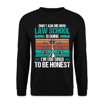 Law School Graduate Future Lawyer Law Degree - Unisex Sweatshirt - black - Front - Alina (178cm) & Michal (187cm)