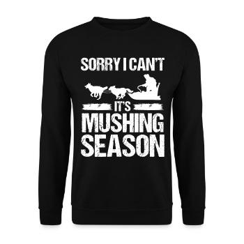 Mushing Season Husky Sled Dog Dog Trail Running - Unisex Sweatshirt - black - Front - Alina (178cm) & Michal (187cm)