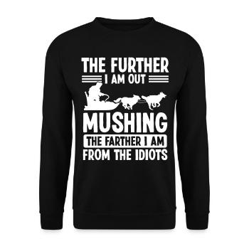 Traîneau Chien Cavalier Mushing Saison Husky Traîneau - Sweat-shirt Unisexe - noir - Devant - Alina (178cm) & Michal (187cm)