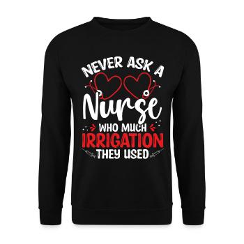 Infirmière Irrigation Salle d’urgence Infirmière cardiaque - Sweat-shirt Unisexe - noir - Devant - Alina (178cm) & Michal (187cm)