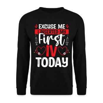 Nurse Vein Inserter Emergency Room Nursing - Unisex Sweatshirt - black - Front - Alina (178cm) & Michal (187cm)