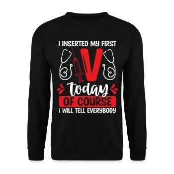 Une infirmière poignardée en première veine Infirmières de la salle d’urgence - Sweat-shirt Unisexe - noir - Devant - Alina (178cm) & Michal (187cm)