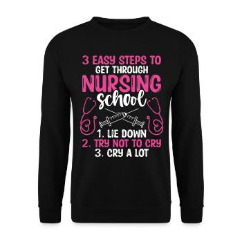Nursing Student Cardiac Nurse Apprentice - Unisex Sweatshirt - black - Front - Alina (178cm) & Michal (187cm)
