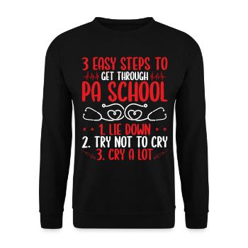 PA School Graduation Future Physician Assistant - Unisex Pullover - Schwarz - Vorne - Alina (178cm) & Michal (187cm)