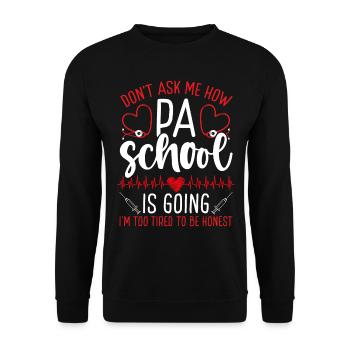 PA School Graduation Party Physician Assistant - Unisex Pullover - Schwarz - Vorne - Alina (178cm) & Michal (187cm)